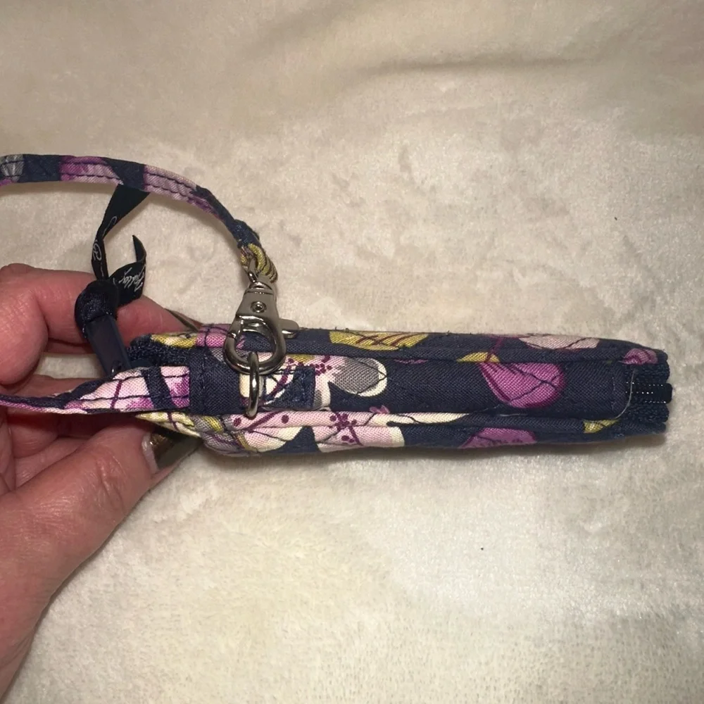 Vera Bradley Compact Wristlet Wallet Plumb Petals Nightingale Patterns - Picture 7 of 10